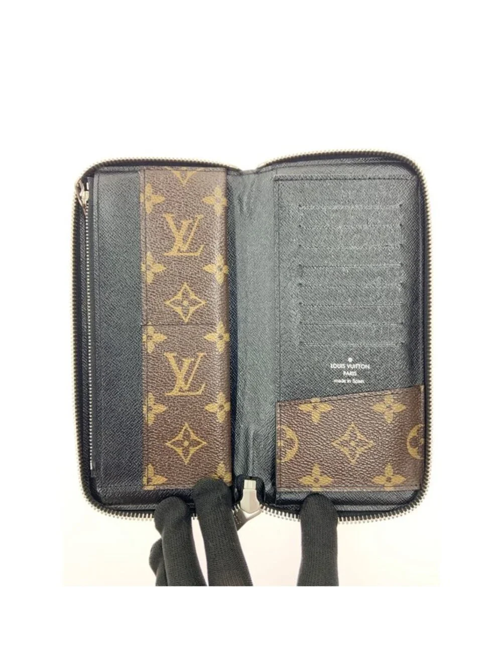 Louis Vuitton Monogram Macassar Zippy Wallet Vertical Zip Around Brown